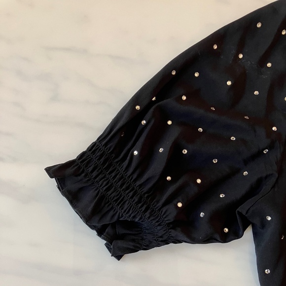 DVF Rhinestone-Covered Sparkling Black Silk Crepe De Chine Dress 12 Large - Picture 4 of 6